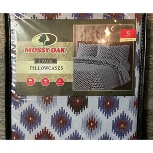 Mossy Oak 2 Pack Pillowcases Standard Queen Blue‎ Red Ikat Southwestern New